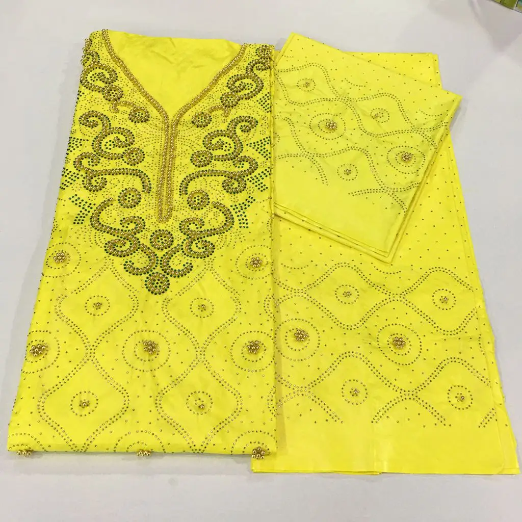 Бесплатная доставка африканская парчовая бусина Базина с более богатыми камнями