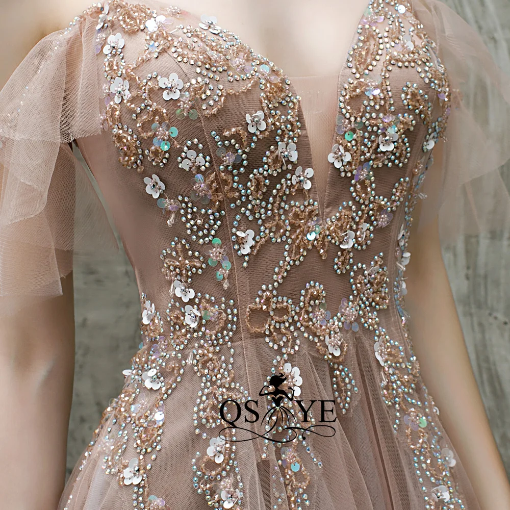 QSYYE/2019 Новое поступление длинные платья для выпускного вечера Тюлевое платье на