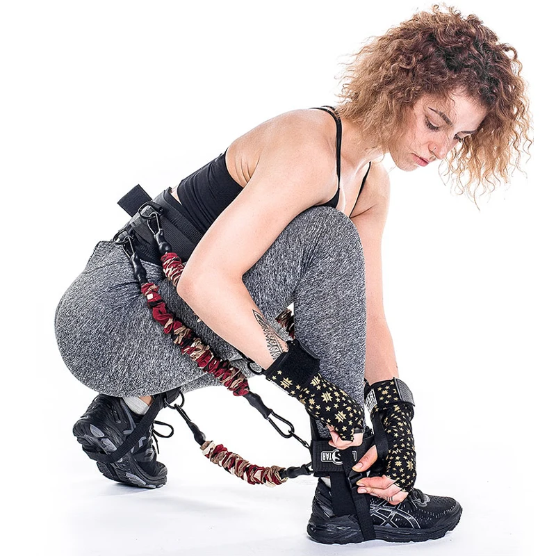 300LB Boxing Taekwondo Jump Resistance Bands Set Leg Arm Strength Training Equipment Explosive Force Pull Rope Belt | Спорт и