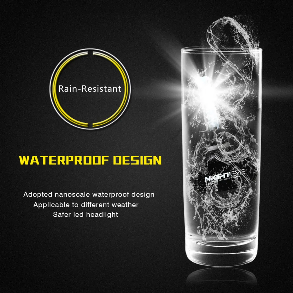 Светодиодсветодиодный лампы NIGHTEYE CSP H4 LED H7 H11 H8 6500K 9005 лм 50 Вт светодиодные для