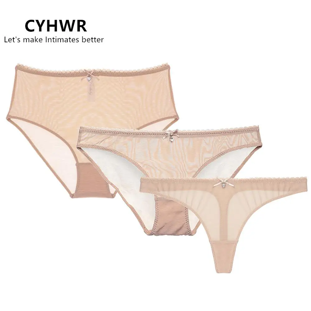 

CYHWR Full Transparent Panties Women Sexy Seamless Briefs Ladies Solid Thin high-waist Panties and Thong and Mid Rise panties