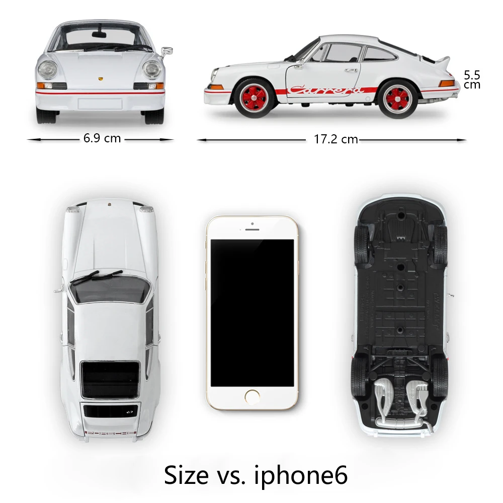 Модель автомобиля WELLY под давлением в масштабе 1:24 модель 1973 Porsche 911 Carrera RS