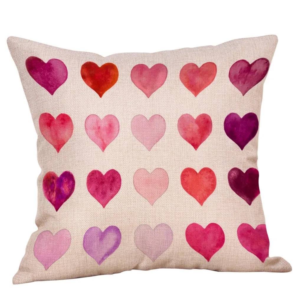 Чехол для подушки на День святого Валентина квадратный милый чехол украшение