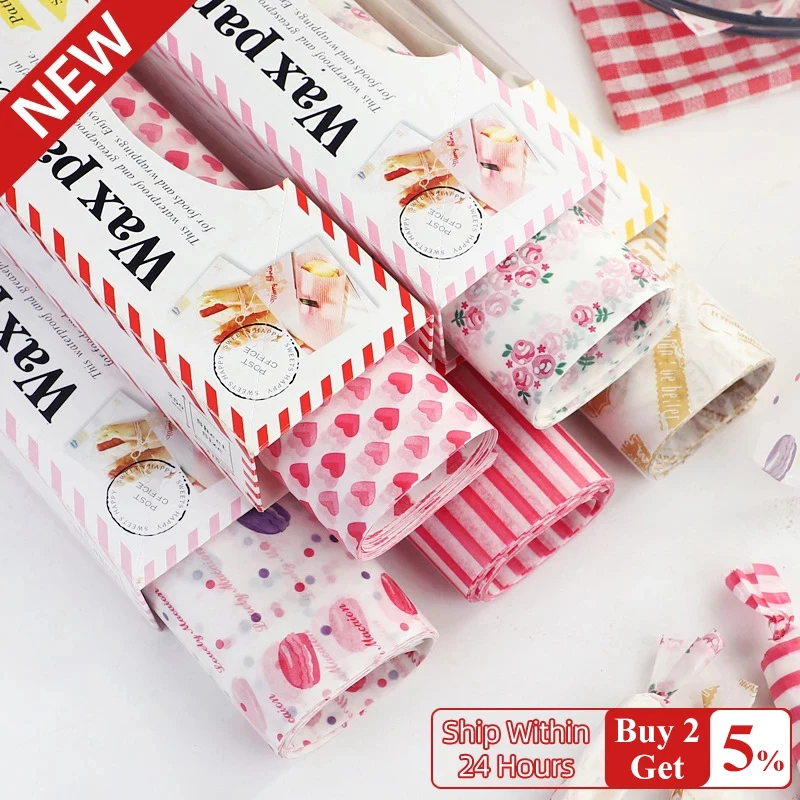 50 шт./лот вощеная бумага пищевая смазочная пищевые обертки оберточная для хлеба