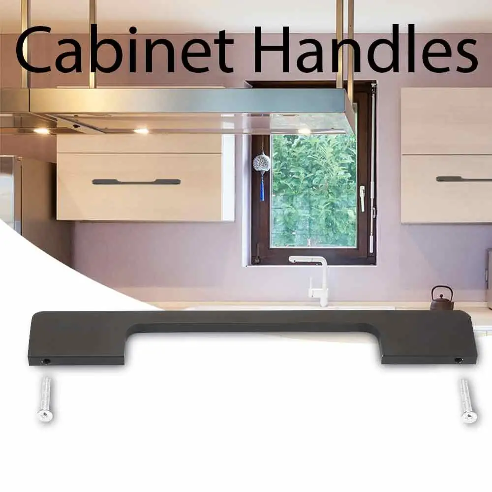 Черная ручка шкафа квадратные комплектующие для мебели алюминий кухонные