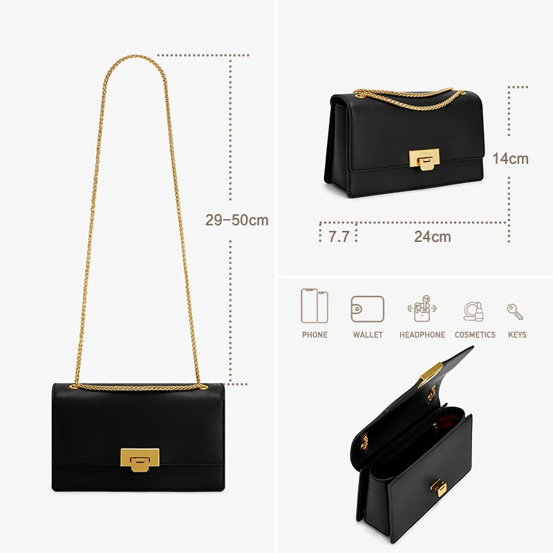 bafelli handbag womens 2022 new fashion shoulder all matching minimalist chain bag purse casual versatile stylish luxury brand free global shipping
