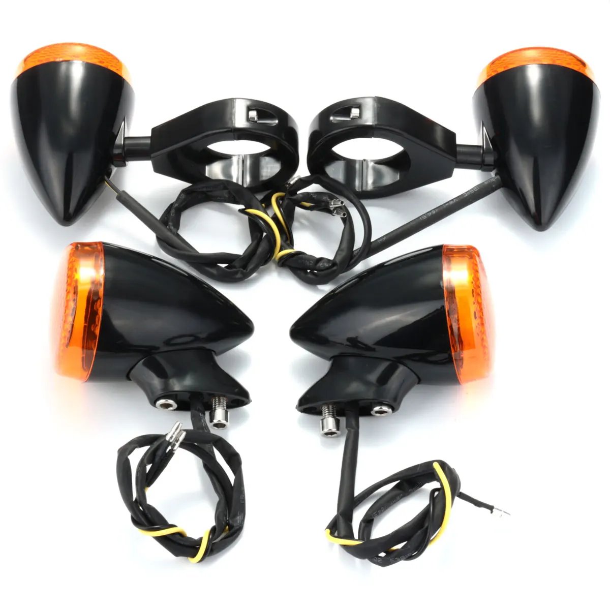 Светодиодные индикаторы поворота для мотоциклов 4 шт. передние и задние вилочные
