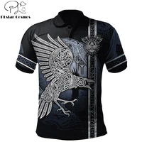 viking raven of odin tattoo 3d printed mens polo shirt summer short sleeve t shirt streetwear casual fashion men tops pol 05