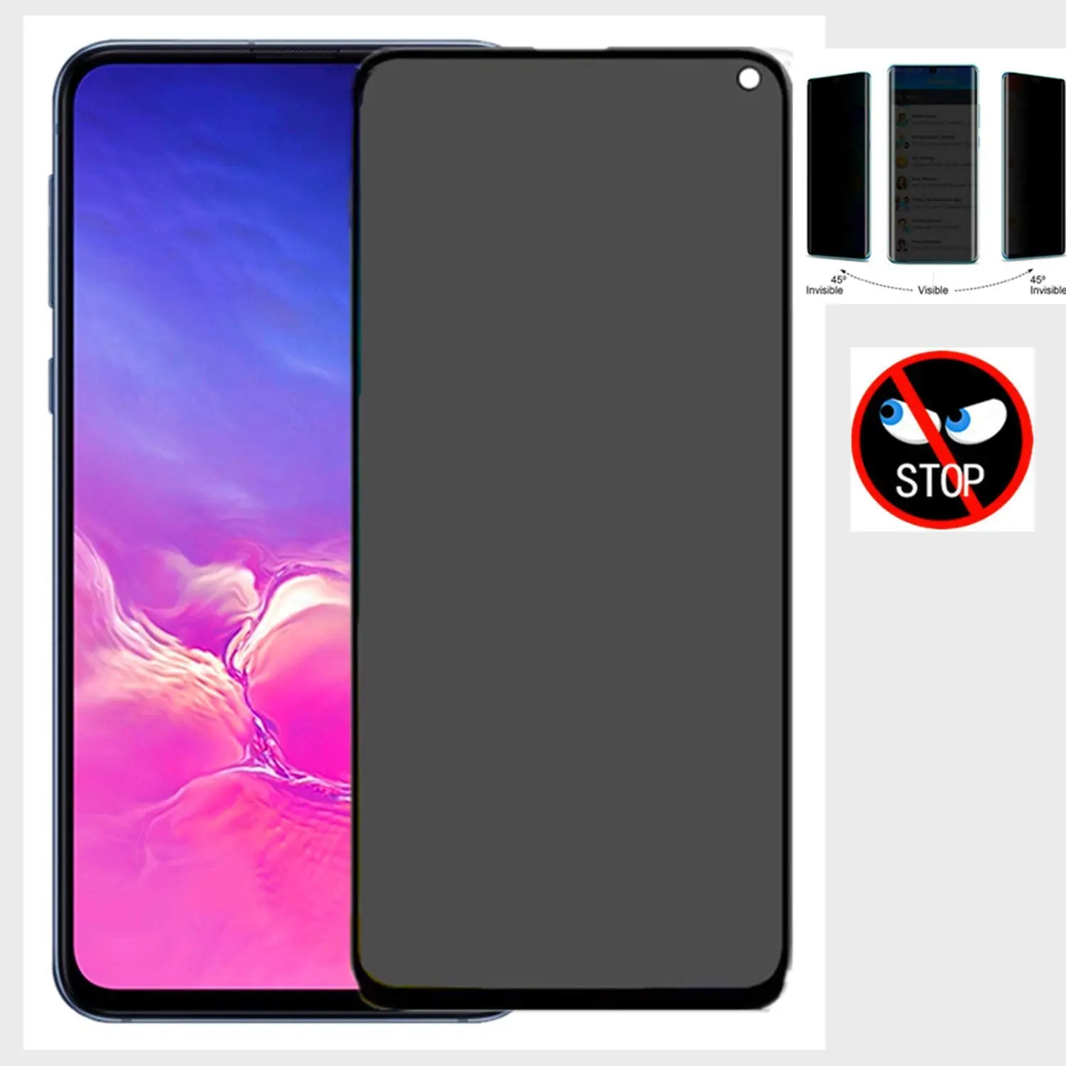 

Privacy Filter 3D Tempered Glass Full Coverage Film AntiSpy Protection Shield Screen Protector for samsung galaxy S10e