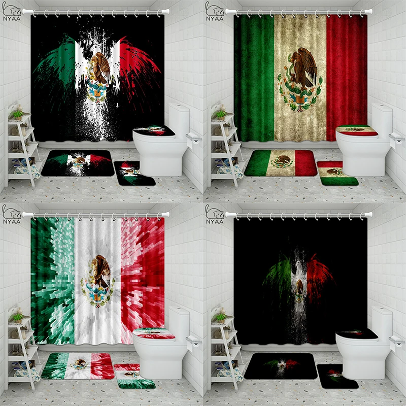 Современный набор для ванной комнаты NYAA с флагом Мексики рисунок на кирпичной