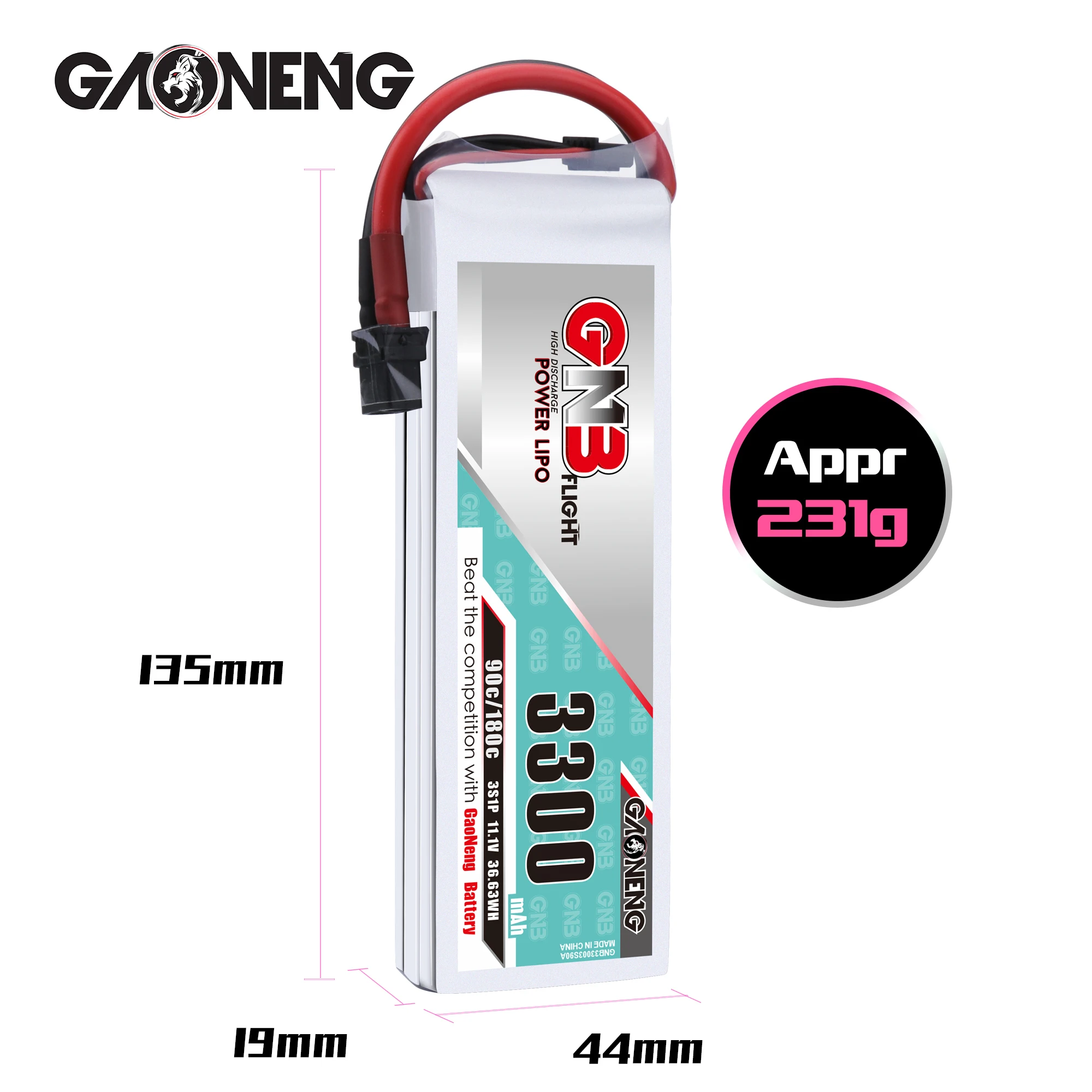 Литий-полимерный аккумулятор Gaoneng GNB 3300 мАч 3S 11 1 В 90C/180C с разъемом XT60/XT90 для БПЛА