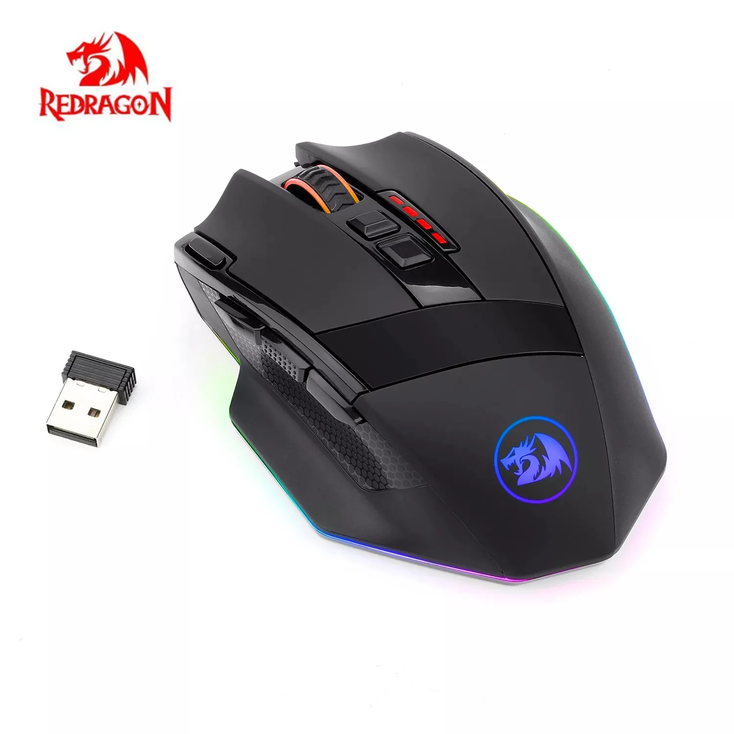 

Игровая мышь Redragon M801P, RGB подсветка, 2,4 ГГц, беспроводное и проводное соединение, прочный режим для ПК геймеров