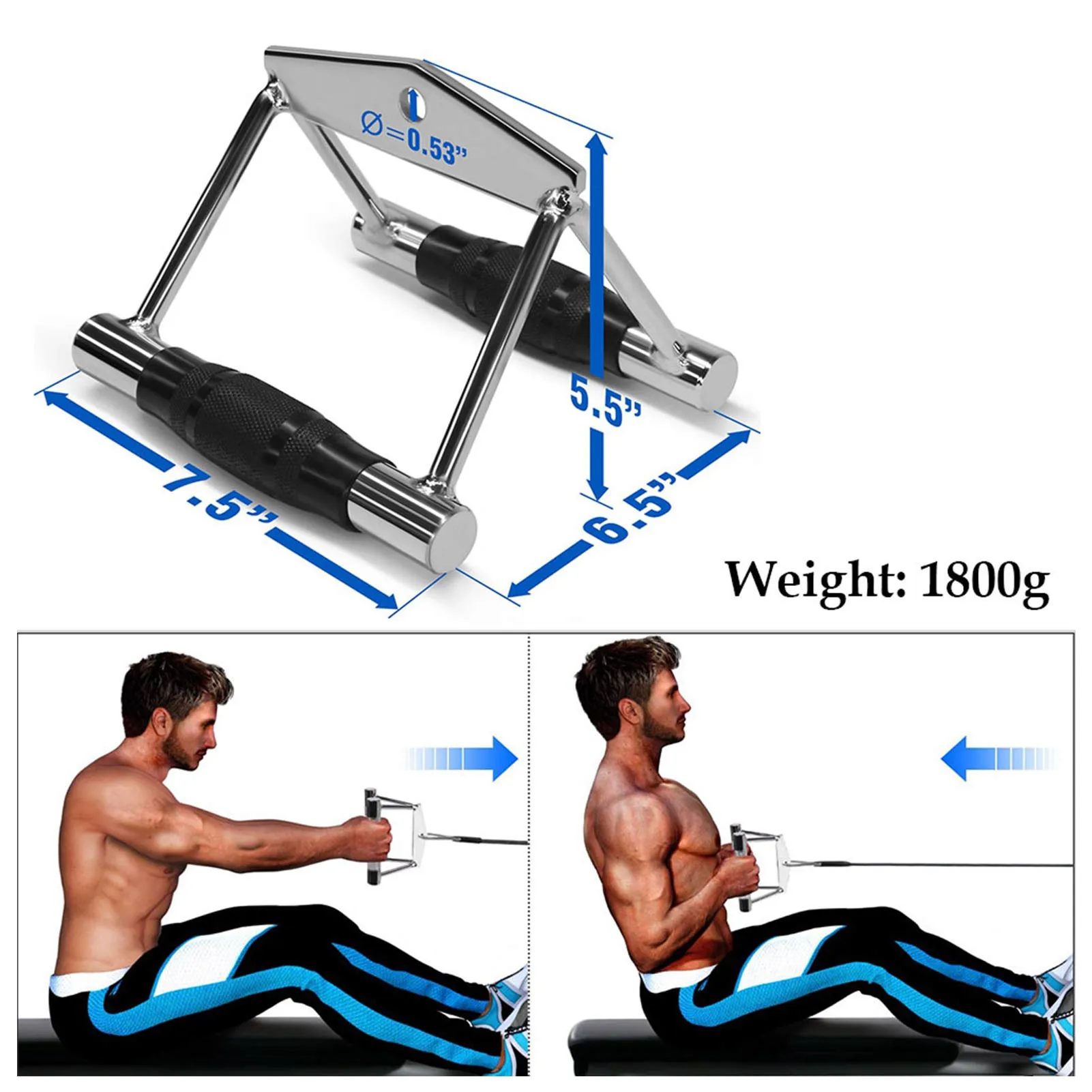 

V Sharp Bar Push-down Cable Machine Double D Handle Attachments Strength Training Device Fitness Equipment Accessories