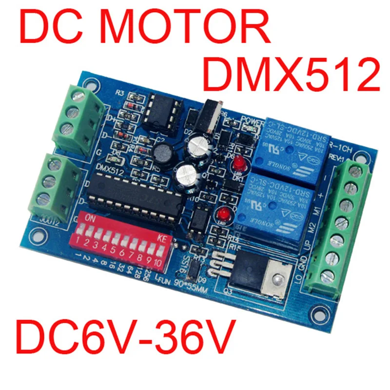 

New DMX512 decoder DC 6V-36V DC motor controller,DMX512 3P DC motor dimmer 3A Max Motor type M+,M- Not stepper motor