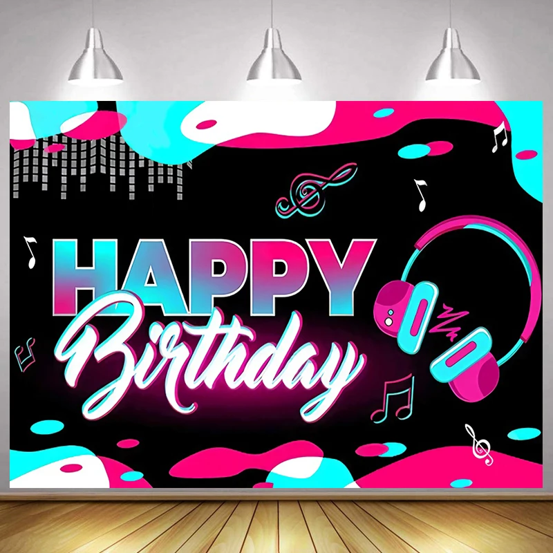 

Блестящая музыкальная тема гарнитура пользовательский фон день рождения Свадебная вечеринка фотография Фон постер Декор студия фотосесси...