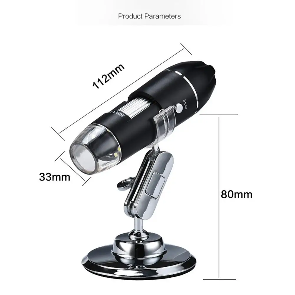 

1600X HD USB Electronic Digital Microscope Supports for WIN10/8/7/XP MAC System Portable Handheld Sensor Camera Magnifier