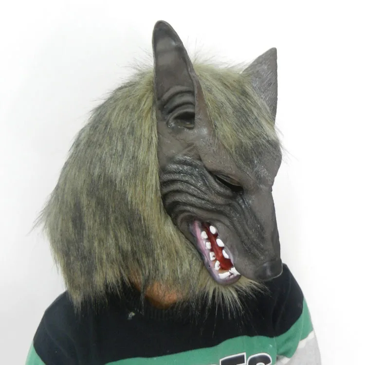 New Halloween Creepy Animal Full Head Grey Werewolf Wolf Mask | Тематическая одежда и униформа