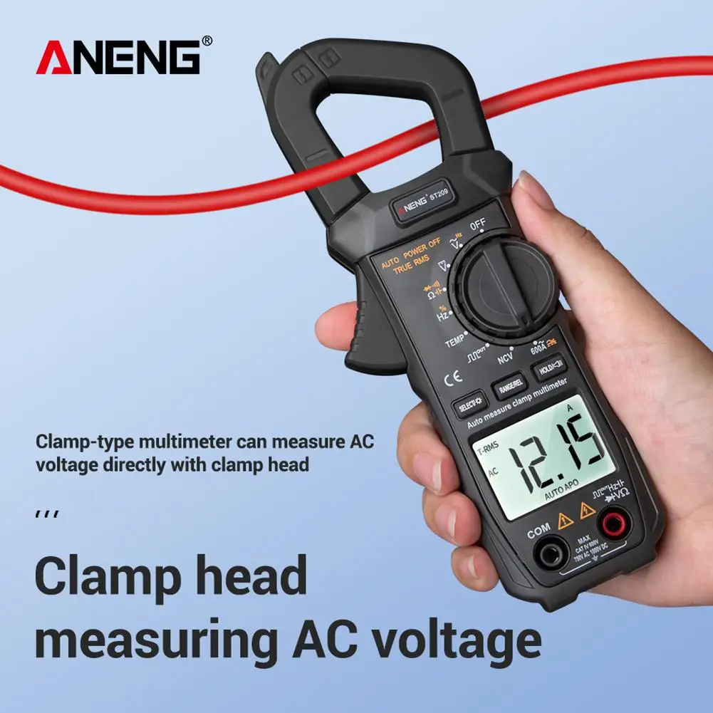 

ANENG ST209 Clamp Meter Digital Multimeter 6000 Counts AC/DC Voltage Current Tester LCD Backlight Ammeter Voltmeter for worker