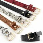 Модный женский широкий пояс со змеиным принтом из искусственной кожи металлический квадратный декоративный разноцветный поясной ремень