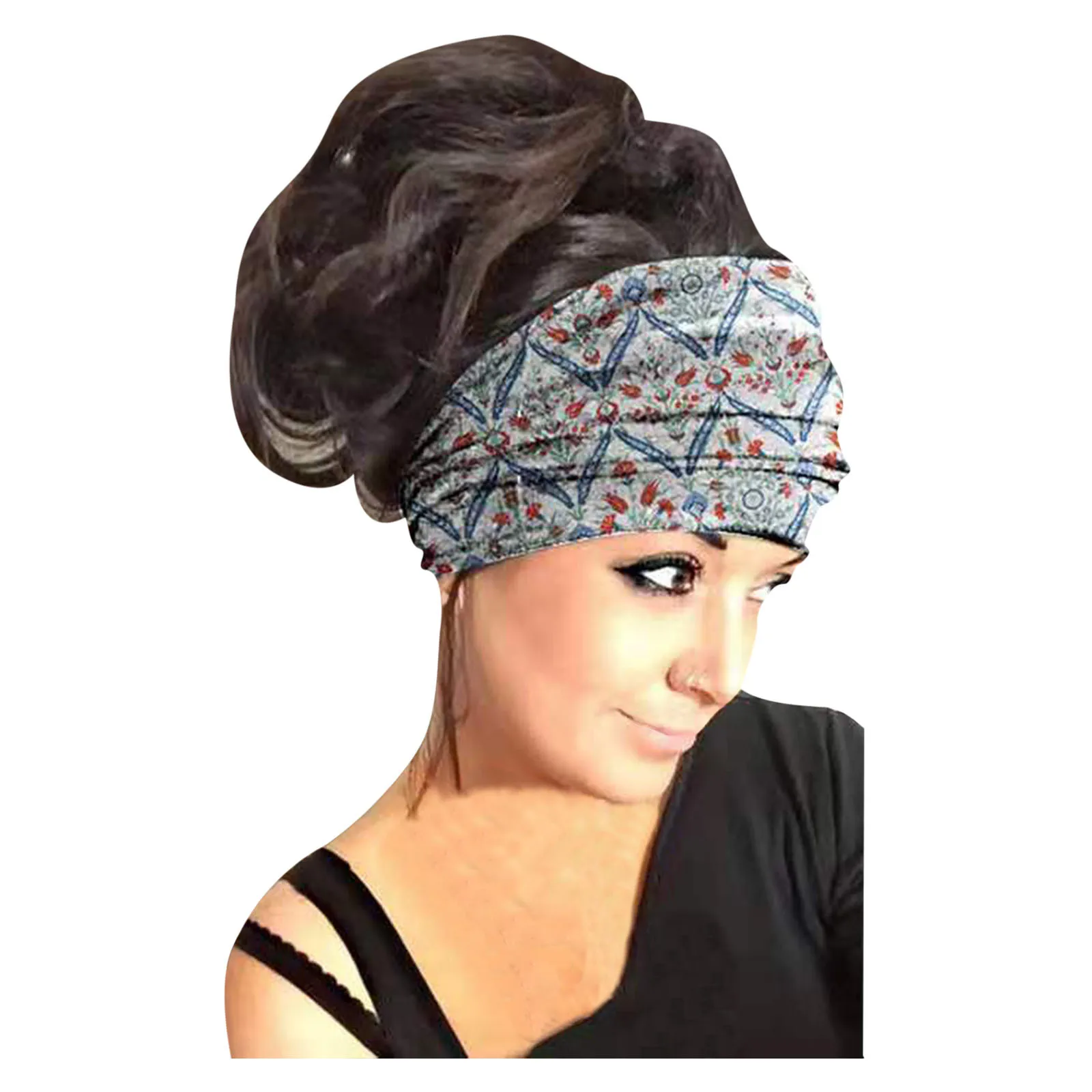 

Women Print Headband Bohemian Elastic Head Wrap Hair Band Cross Turban Bandage Bandanas Headband Hair Accessories Headwrap #g