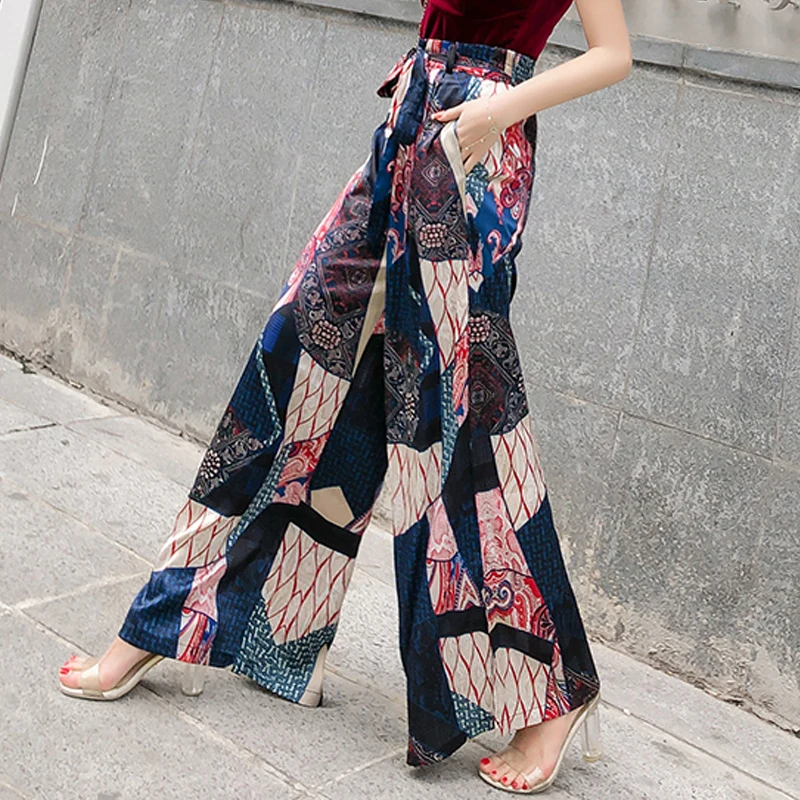 брюки Приморский Праздничная юбка летний цветной шифоновый 2019 новые пляжные