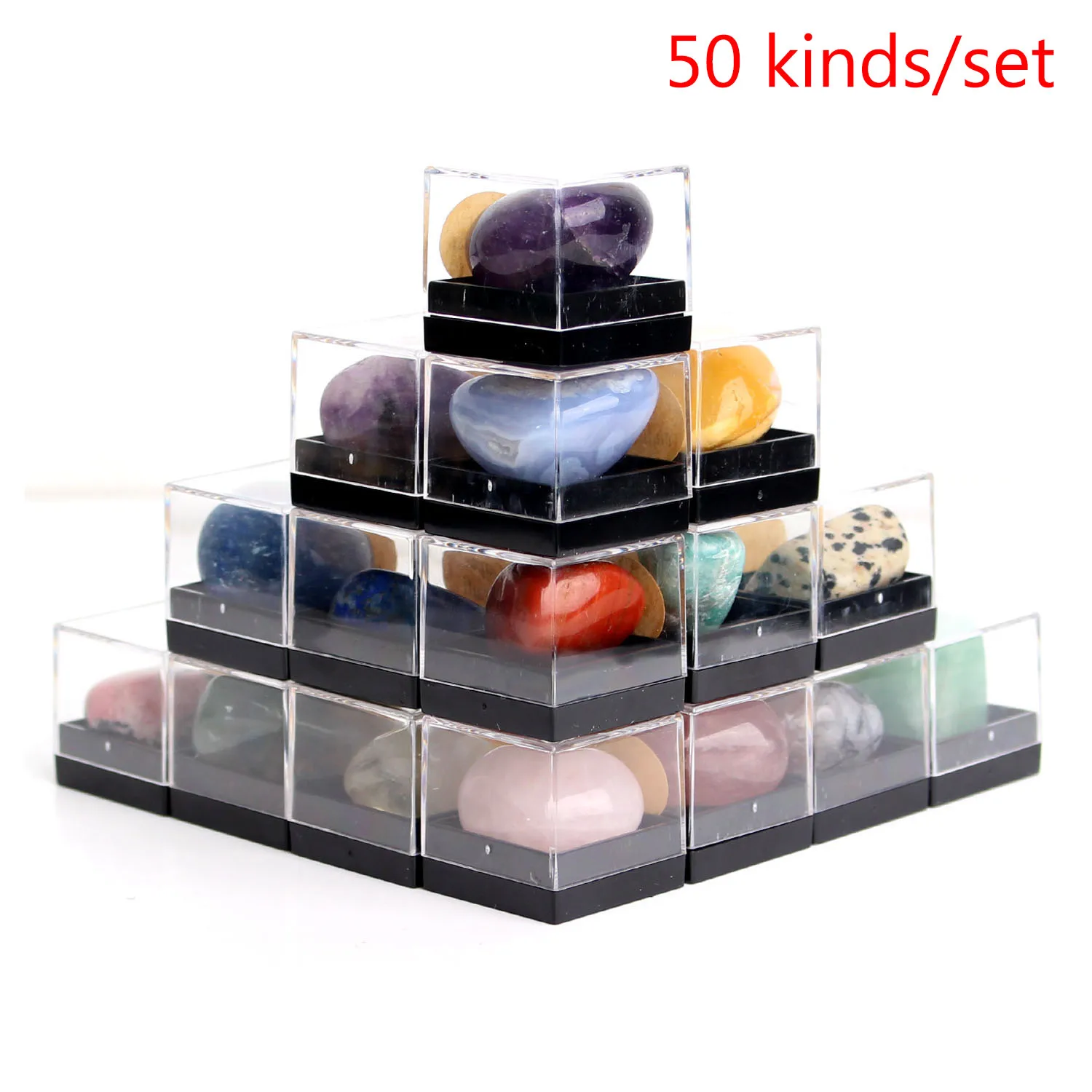 

50Pcs Natural Raw Crystal Set Rough Gems Original Stone Gravel Mineral Specimen Healing Birthday Educational Gift With Free Box