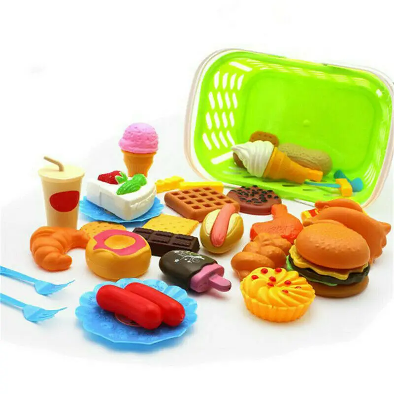 

34PCS Kids Toy Pretend Role Sets Play Kitchen Pizza Food Cutting Children Gifts
