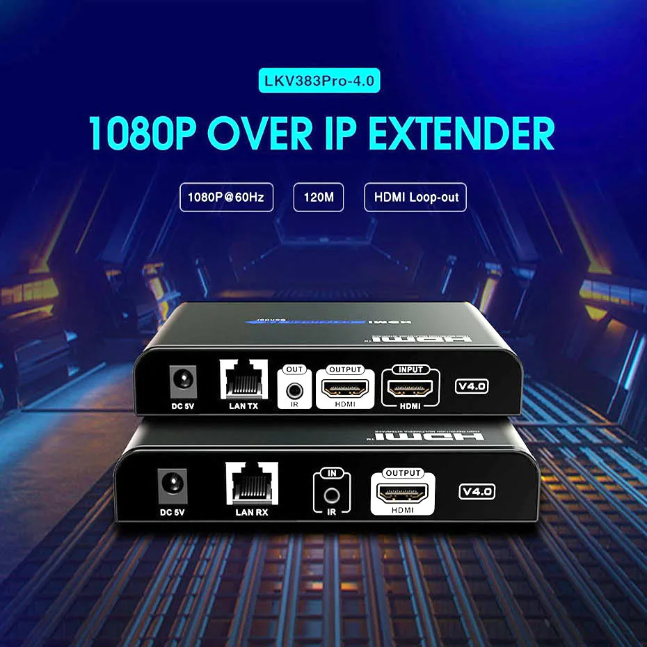 LKV383Pro HDMI удлинитель TCP IP по маршрутизатору переключатель один на много с петлей и