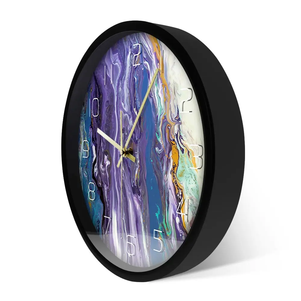 Цветные настенные часы с абстрактными рисунками высокотекстурированные