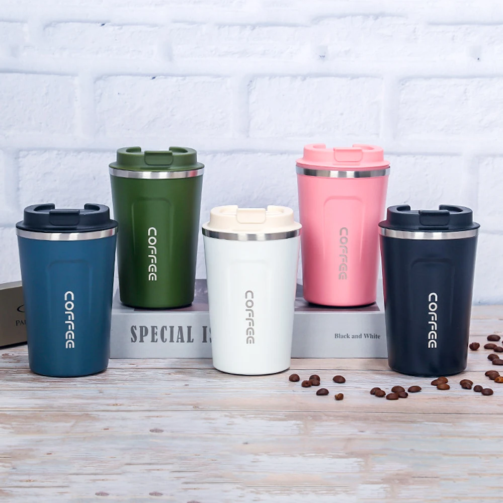 

380 мл/510 мл двойной термос из нержавеющей стали, кружка для кофе с крышкой, портативный термос, чашка, фляжка, автомобильный термос, кофейная к...