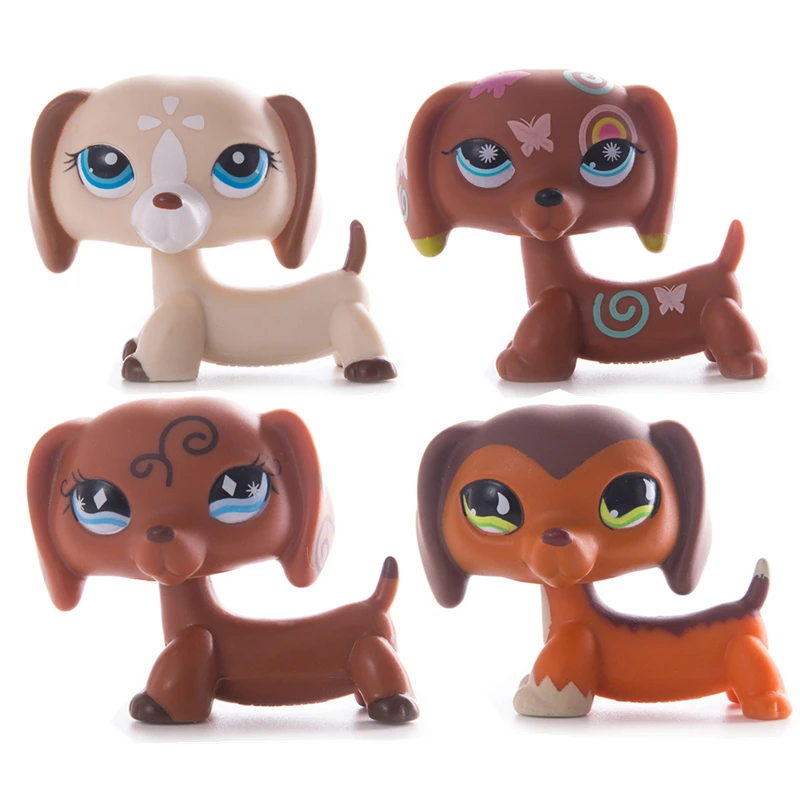 

Hasbro Lps Toy Cat Dog Pet Shop Pink dachshund dogs Black Short Hair Cat Collection Action Standing Role Playin Children's Gift