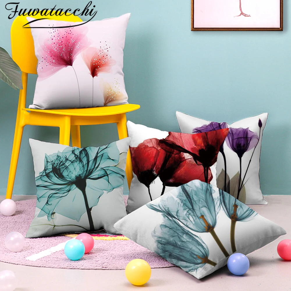 Fuwatacchi наволочки с рисунком цветов и чернилами цветочным для дома дивана