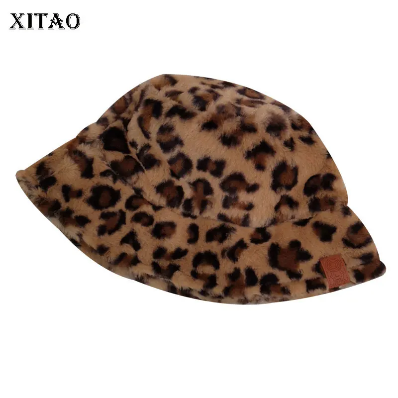 

XITAO Leopard Bucket Hat Vintage Fashion New Women Small Fresh Casual Style 2021 Autumn Winter Loose Style Hats GWJ1777