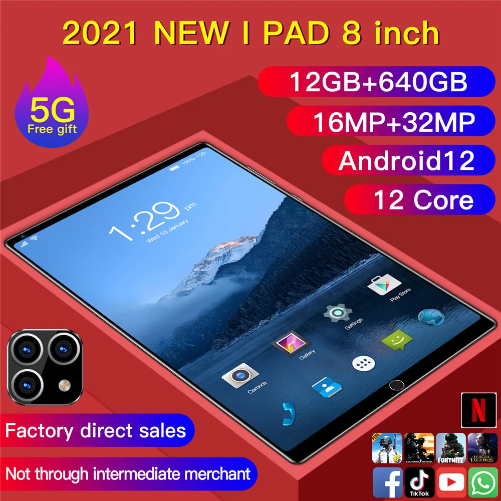 2021 8 Inch Eight-Core 8GB+128GB Arge Android 9.0 Wifi Tablet PC Dual SIM Camera Bluetooth 4G Call Phone Game Smart | Компьютеры и