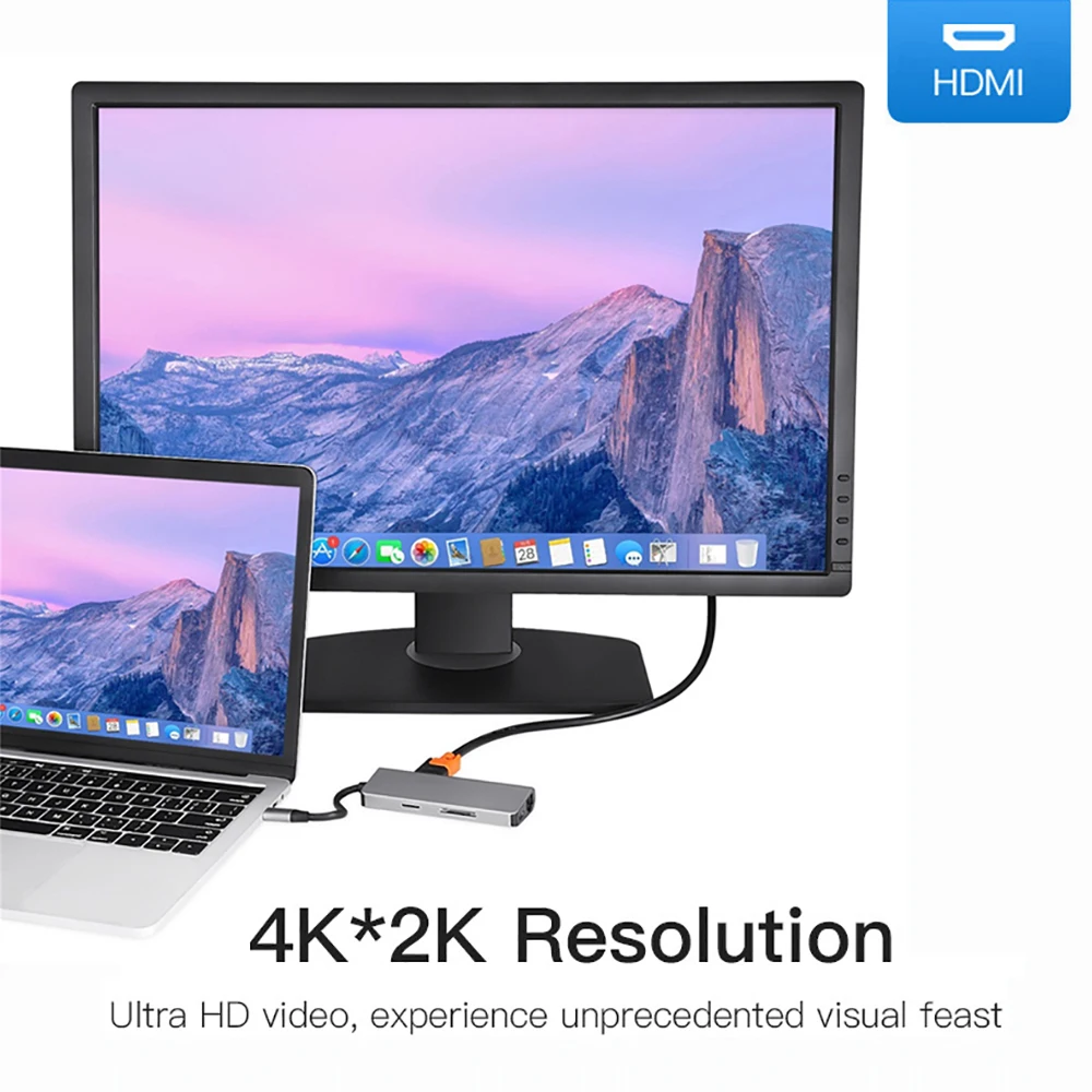 USB C концентратор USB-C HD 4K Gigabit Ethernet Rj45 адаптер 3 1 SD/TF кард-ридер для MacBook Pro IPad
