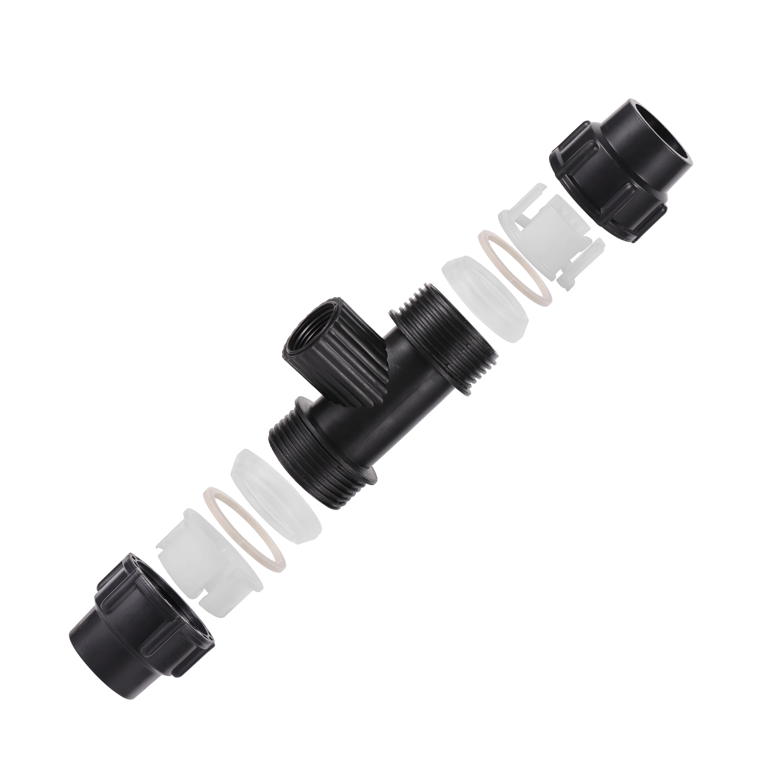 Black 1/2" 3/4" 1" Thread to 20/25/32mm HDPE Pipe Connector PE PVC Irrigation Tube Tee 3-Way Conversion Locked Joint | Дом и сад