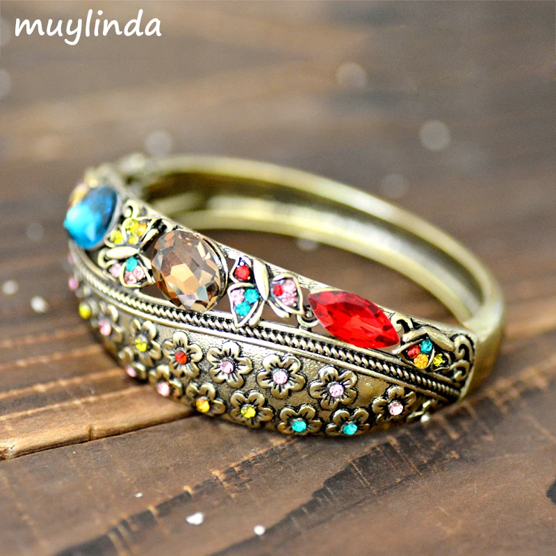 Ретро резная Цветочная обруч высокого качества стразы со стразами для женщин
