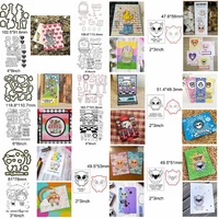 couple cute animals pig owl penguin human letter house heart metal cuting dies match clear silicone stamps scrapbooki cards hot
