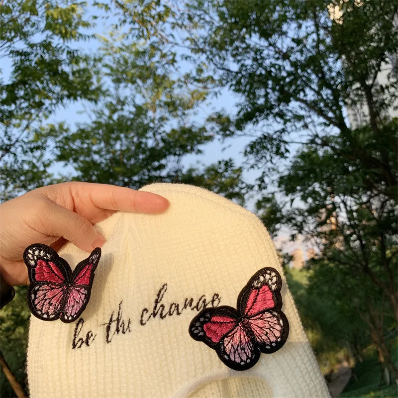 Лыжная маска с розовыми бабочками вязаная маска-Балаклава для лица на все лицо