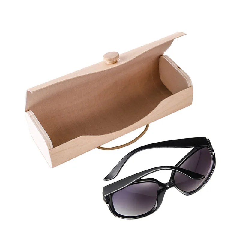 

2021 New Portable Wooden Sunglasses Box Case Eye Glasses Clam Shell Protector