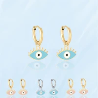 korean fashion simple colorful piercing earrings for women cute fine eye shape dangle earrings party female personalized jewelry