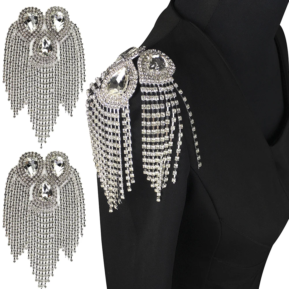 2 шт. аппликации из бисера стразы в форме капли воды значки на плечо|Заплатки| |