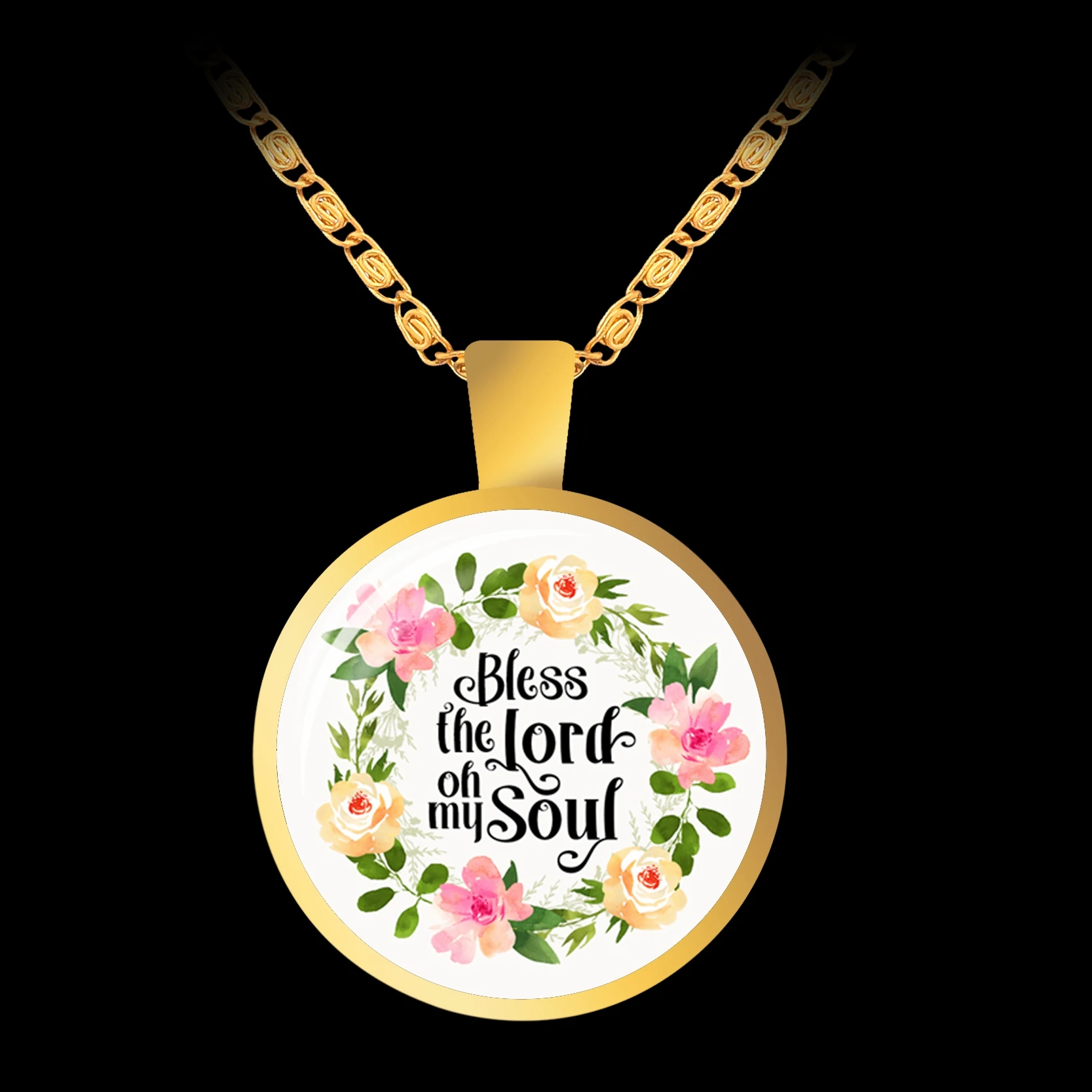 Библейский стих Цитата письмо стеклянный купол кулон ожерелье элегантные