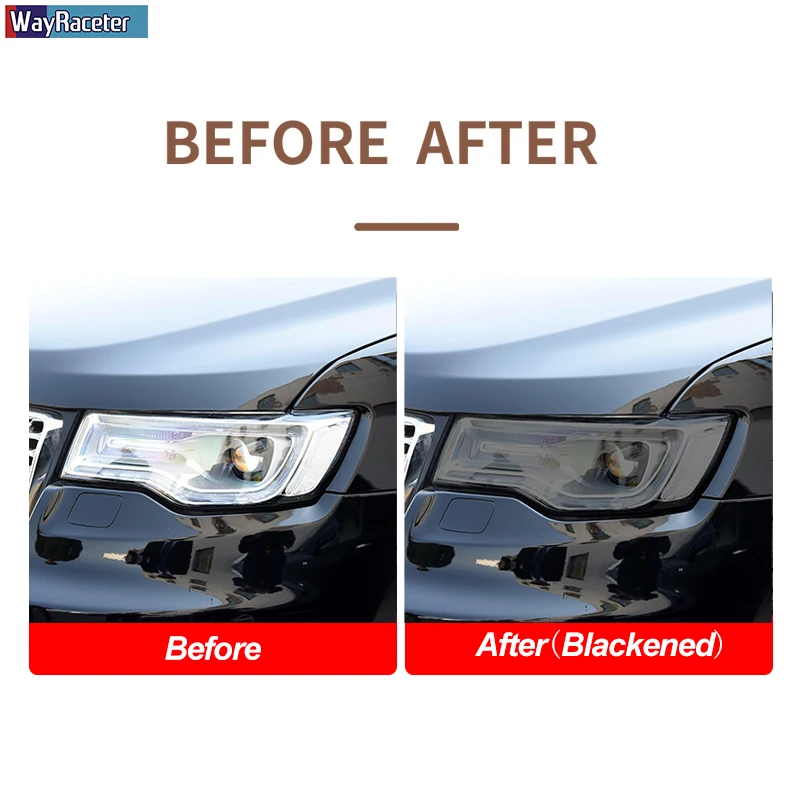 

Car Headlight Protective Film Front Light Tint Smoked Black TPU Sticker For Jeep Grand Cherokee Wrangler Compass Accessories