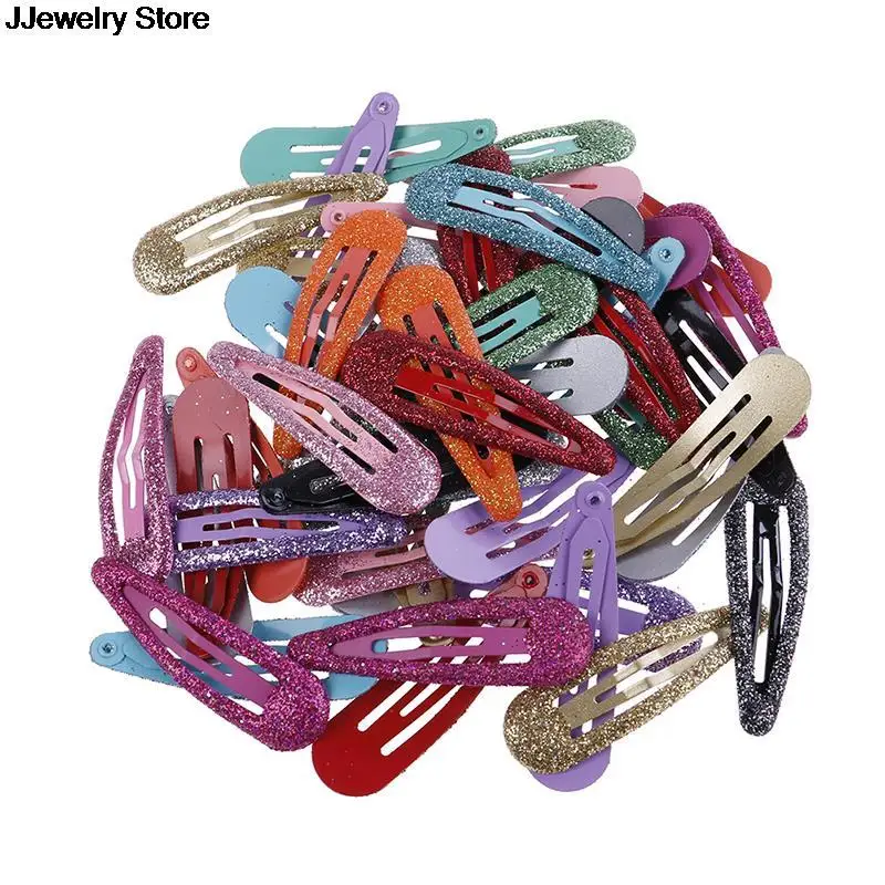 

Fashion Hair Clips Snap Glitter Hairpins Women Hair Barrette Metal Claw Clip Cute Kids Hairgrip Girl Hair Accessories 10pcs/lot