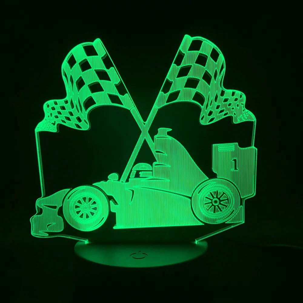 3D лампа на батарейках удивительный флаг изменение цвета автомобиля украшение