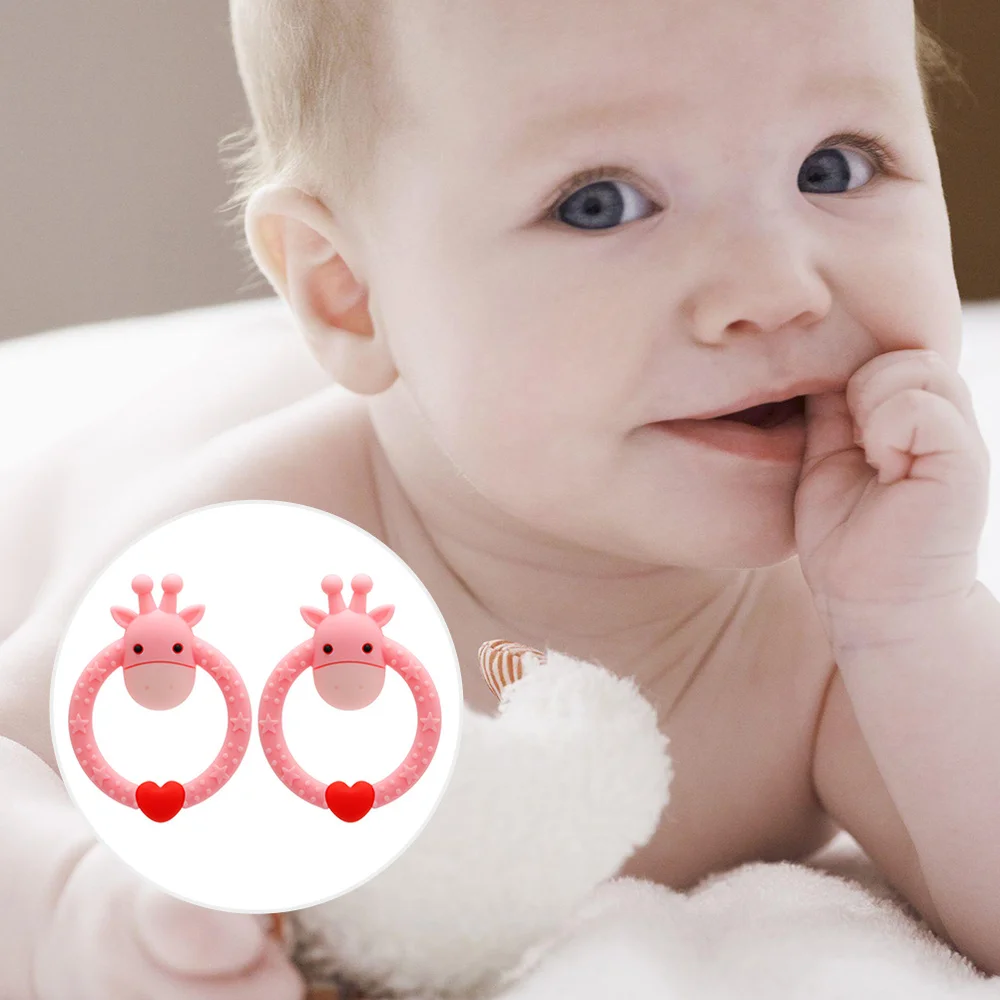 2 шт. моющаяся прочная игрушка для прорезывающихся зубов с героями мультфильмов