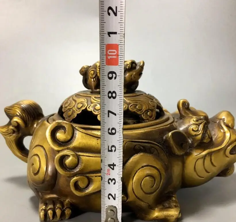 Китайская античная латунь рекрут деньги Jinbao ручная резьба жаба благовония