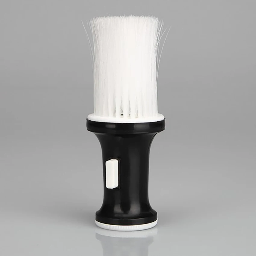 

Neck Hair Duster Brush Professional Barber Brush Home Barbershop White Bristles Brush with Plastic Handle Self Standing