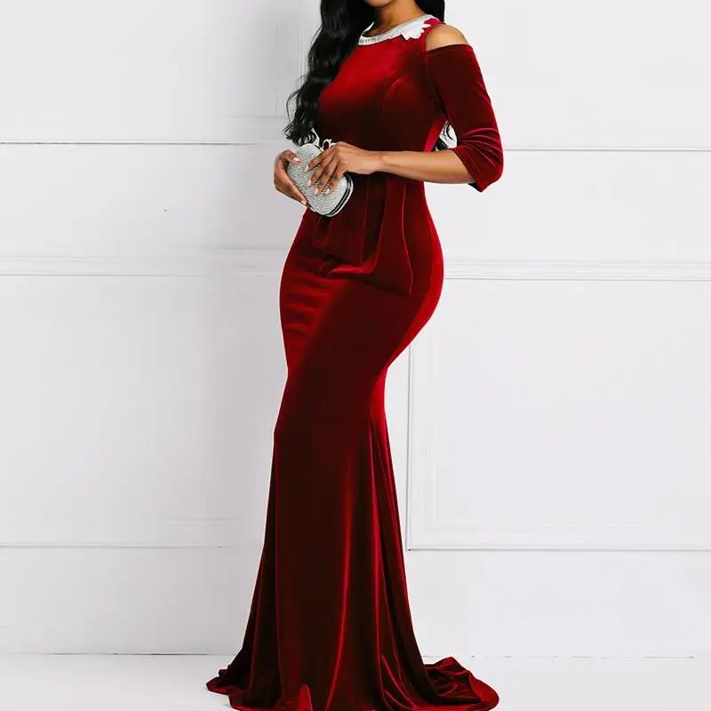 Вечерние женские платья больших размеров ретро Элегантное Длинное платье с